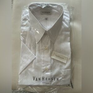 Men’s Van Husen short sleeve white dress shirt NWT Size 16 1/2